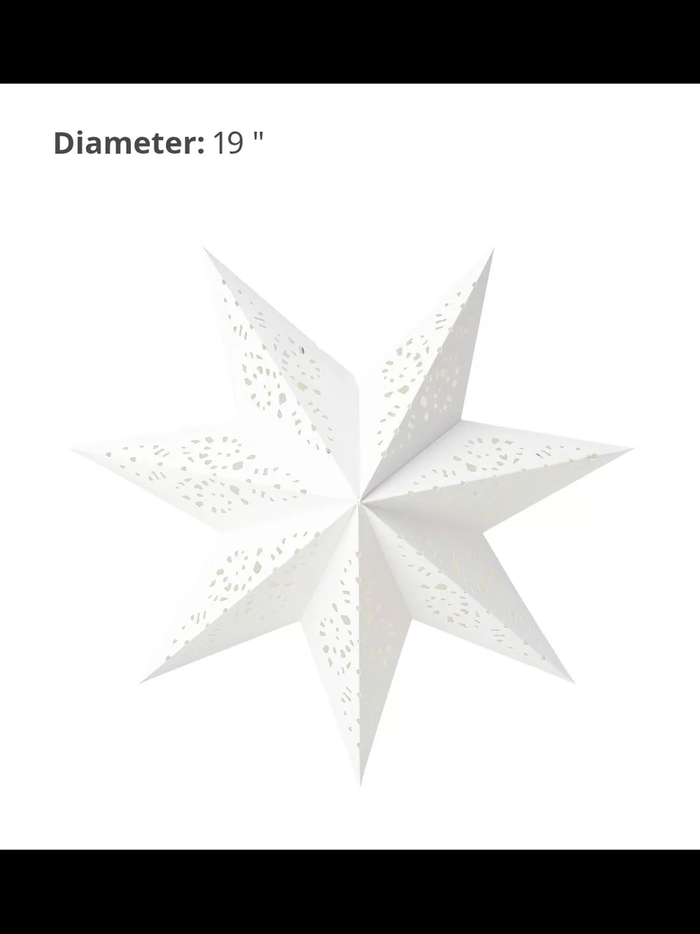 NIB Paper Star Shade Pendant Light - Christmas Decor Holiday Decorative Star 19